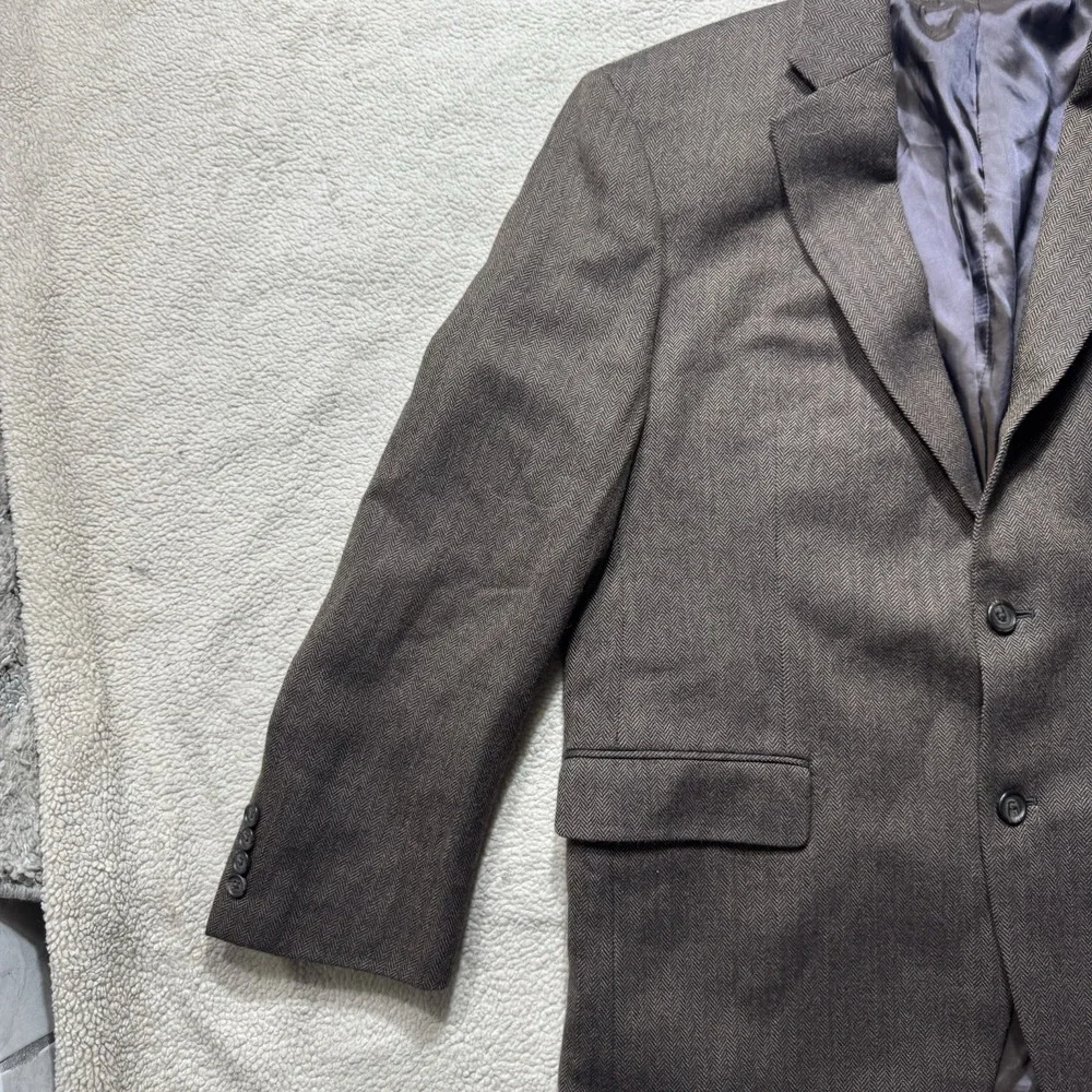 Lauren Ralph Lauren Jacket Mens 46 Blazer Two Button Lined Macys Herringbone